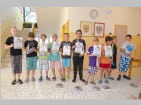 Siegerehrung zur Kids-Olympiade in der VS Neufeld, 25.06.2014
